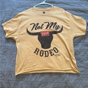 Bohemian Cowgirl "Not My Rodeo" Short Sleeve Tee - Mustard